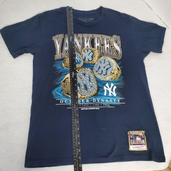 New York Yankees T-Shirt Men’s Medium Blue World Series Rings October Dynasty - Picture 2 of 8